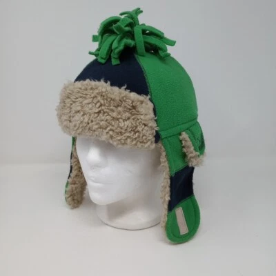 Gorra BabyGap Gap Invierno Estilo Trampero Verde Azul Talla M/L Forrada de Piel Sintética Foto 1 de 4