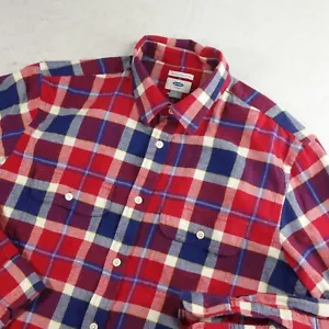 Camisa Antigua Azul Marino Para Hombre Grande Rojo Azul Franela Búfalo Cuadros Algodón Abotonada - Imagen 1 de 10