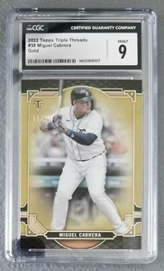 2022 Topps Triple Threads Baseball Miguel Cabrera #38 Gold Parallel 11/99 CGC 9 - Picture 1 of 2