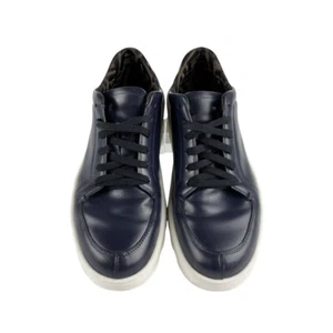 Auth FENDI Sneakers Navy/Brown Leather - z4606 - Picture 1 of 7