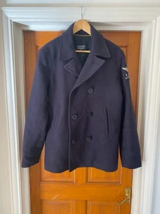 Polo Jeans Company Ralph Lauren Military Pea Coat Size L Double Breasted Wool - Picture 1 of 13
