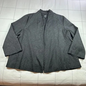 Eileen Fisher Jacke Damen groß schwarz Seide bestickt vorne offen Jacquard  - Bild 1 von 9