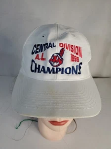 Cappello snapback vintage CLEVELAND INDIANS 1996 Central Division Champions usato - Foto 1 di 10