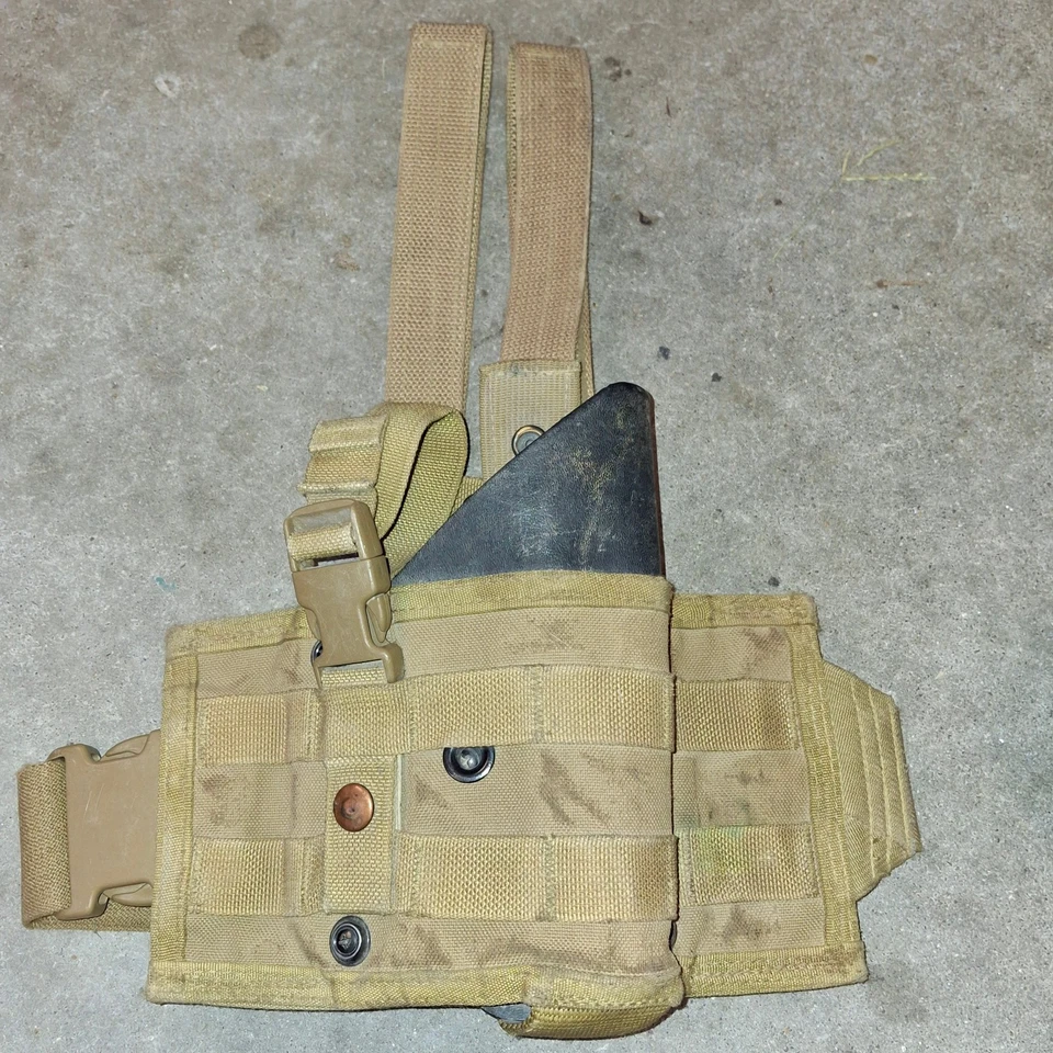Funda para pistola Vapor Spec-Op pierna táctica modular pierna caída coyote bronceada usada MOLLE DIESTRO Foto 1 de 1