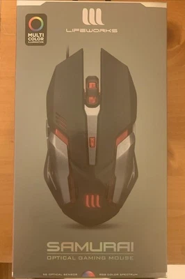 Lifeworks Samurai Optical Gaming Mouse Multi Color LW-BL-GM1000B New Sealed - Image 1 of 2