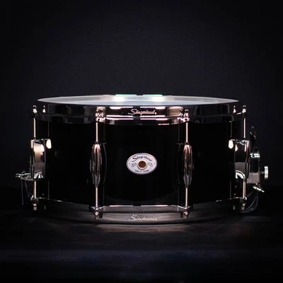 Slingerland 14 英寸 x 6.5 英寸工作室特大号小军鼓,Del Norte 黑色带镍 — 第 1/4 张图片
