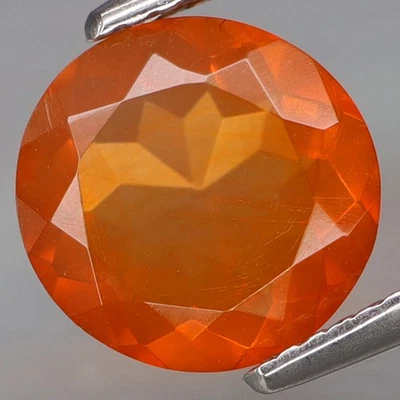 2.10Ct.Very Good Color! Natural Orange Red Mexican Fire Opal Round 9.2mm.CLEAN - Image 1 of 4