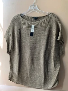 New with Tags-Talbots nubby short sleeve linen sweater size XL. Reg price $79.50 - Picture 1 of 4