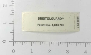 Vintage Bristolguard Patent No. 4,043,701 Advertising Sticker Decal - Picture 1 of 1