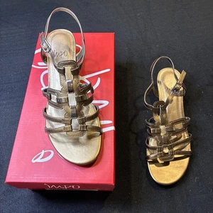 Impo 7 1/2 M Grett Sandalen Bronze hinten silber verziert 7,5 M 1 1/2" Absatz - Bild 1 von 9