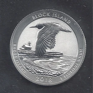 2018 S Silver Reverse Proof BLOCK ISLAND Quarter - 90% Silver - Picture 1 of 2