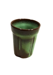Frankoma Pottery Prairie Green Wagon Wheel Juice 90c Tumbler 4 oz USA - Bild 1 von 4