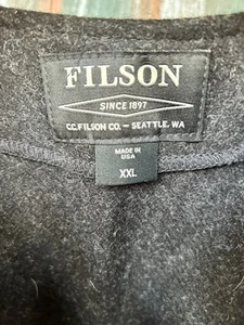 Vintage Filson Mackinaw Vest Men’s 100% Wool Western Utility Charcoal Gray USA - Picture 1 of 18