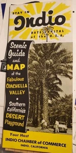 Indio California Original Vintage Map And Tourist Info - Picture 1 of 4