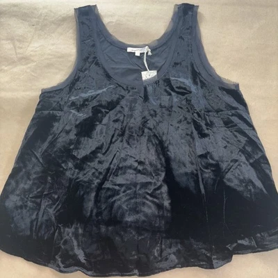 Women’s Mystree Black Velvet Tank Size Large  - Image 1 of 4
