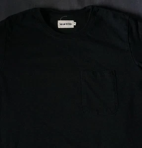 Camisa Taylor Stitch Hombres 40 Mediana Negra Bolsillo Camiseta Cuello Redondo Manga Corta Clásica - Imagen 1 de 5