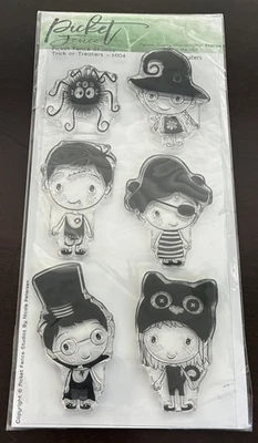 Picket Fence Studios truco o trato Halloween sello de goma y troqueles NUEVO bruja Foto 1 de 2
