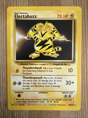 Electabuzz - 20/102 - Pokemon Base Set Rare Card WOTC VLP - Image 1 of 2