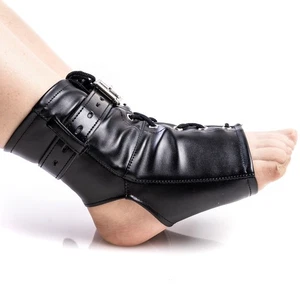 Arnés de cuero Restraints pierna cinturón bolsillos pie tobillo puños mangas pliegue - Imagen 1 de 11