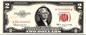 1953-C $2 Red Seal Legal Tender XF-AU-Fr. 1512 - Picture 1 of 3