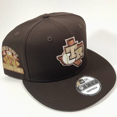 New Era Texas Rangers Mocha Metallic Bronze Exclusive 9FIFTY Snapback Hat Cap - Image 1 of 4