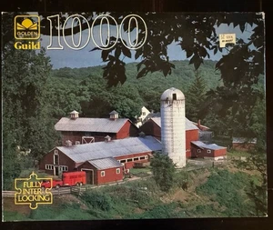 Vintage Golden Guild Puzzle VALLEY FARM 1000 Piece Sealed 4710-52 - Picture 1 of 3
