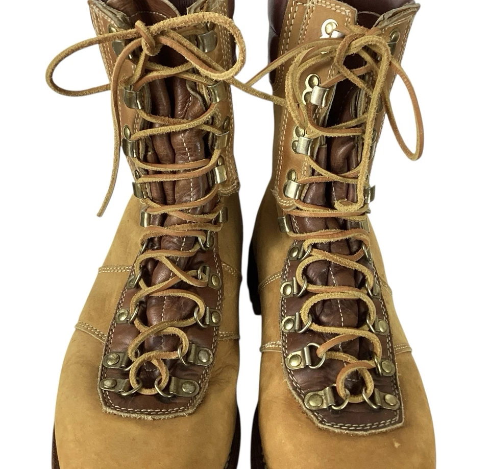 Mont Blanc Botas Para Hombres 10 D Cuero Marrón Senderismo Aire Libre Ropa de Trabajo Con Cordones Foto 1 de 4