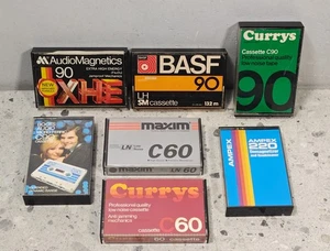 Paquete de 6 cintas de casete de audio en blanco normales BOTAS BASF CURRY MAXIM AUDIO MAGNECTIC - Imagen 1 de 1