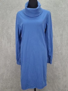 J. Jill Wasserfallausschnitt Langarm Jersey Strick Tunika Kleid Gr. Lg blau - Bild 1 von 9