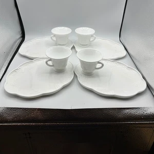 Indiana Glas Kolonie Ernte Snack Teller und Tasse, 4er Set - Bild 1 von 14