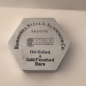 Vintage Werbung Briefbeschwerer Korhumel Stahl und Aluminium Co. - Bild 1 von 5