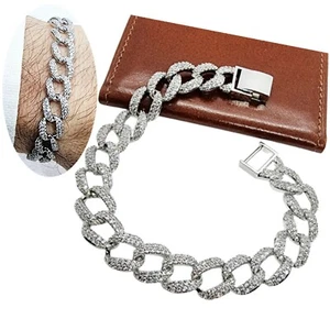 Bracciale tennis da uomo con zirconi bianchi braccialetto donna catena grumetta - Foto 1 di 5