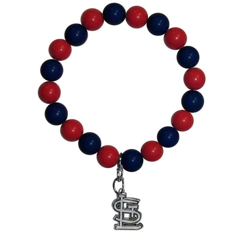 St Louis Cardinals Bead Style Bracelet [NEW] MLB Wrist Stretch Necklace Jewelry Cover