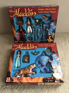 Disney Classic Aladdin Action Playset Mattel Both Sets Genie Jasmine Abu Rajah - Picture 1 of 18
