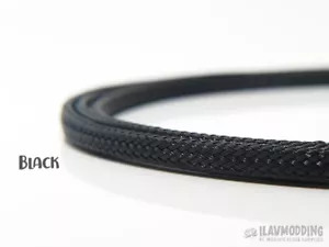 PET High Density Cable Sleeve 4mm - BLACK (1m) - Picture 1 of 2
