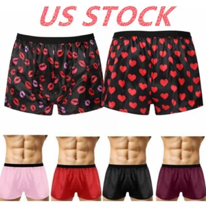 AU Men's Shiny Silky Satin Boxer Shorts Underwear Beach Swimming Sports Trunks - Picture 1 of 64