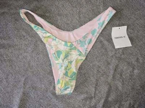NWT! FOREVER 21 Small Women's Latigo Bay Floral Bikini Bottom High Cut Swimsuit - Picture 1 of 2