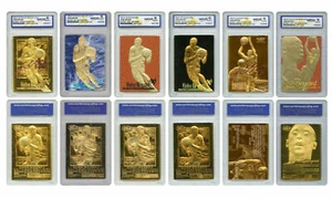 Kobe Bryant Set 6 lizenzierte 23K Gold Rookie Karten - Graded Mint Gem 10 - Bild 1 von 3