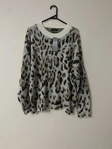 Crossroad Animal Crew Jumper Leopard Print Size XL BNWT (k41) - Picture 1 of 5