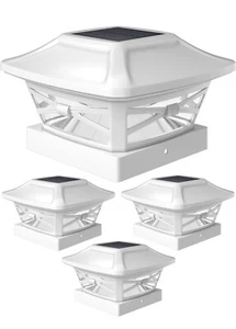 Renaissance Solar Outdoor Post Cap Lights - Includes Bases for 4X4 5X5 6X6 Posts - Picture 1 of 6