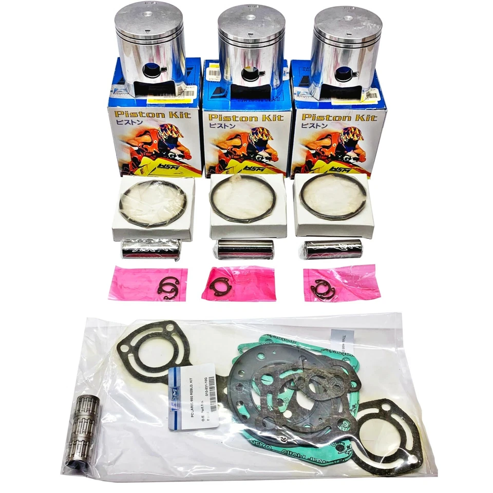 NEW 65.25mm OVER WSM TOP END REBUILD KIT 1992-1995 POLARIS 650 SL PWC - Image 1 of 1