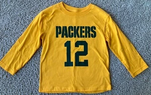NWOT Green Bay Packer 4T Long Sleeve T Shirt NFL Toddler Small cotton 12 Rodgers - Picture 1 of 3