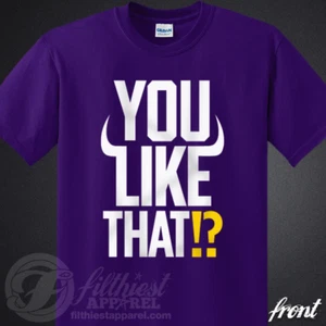 YOU LIKE THAT!? T-Shirt Kirk Cousins Yell Skol Kings Fits Vikings Fan Jersey - Picture 1 of 2