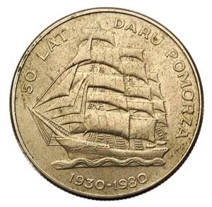 POLAND 20 ZLOTYCH 1980 SAILING SHIP DAR POMORZA COMMEMORATIVE COIN - Picture 1 of 2