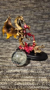 The Dragon Of Destiny Crystal Ball Statue By Julie Bell - Picture 1 of 16