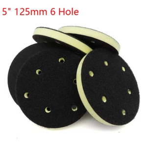 5" 125mm 6 Hole PU Foam Sponge Interface Pad Hook Loop Polishing Buffing Backing - Picture 1 of 5
