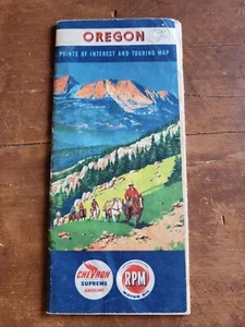 Chevron Supreme Gasoline, Oregon Points of Interest 1950 Touring Map Brochure - Picture 1 of 9