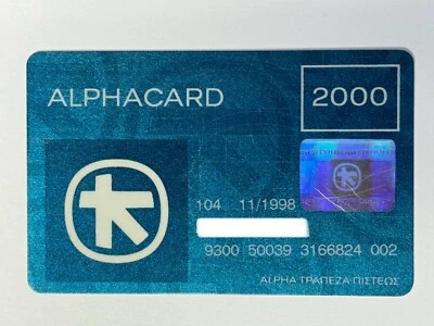 Tarjeta de crédito Alpha Bank▪️Grecia▪️Alphacard▪️1998 Exp▪️Solo coleccionable Foto 1 de 2