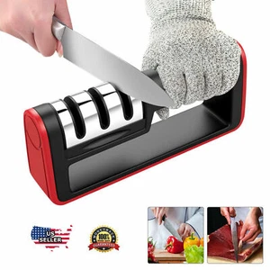 KNIFE SHARPENER Professional Ceramic Tungsten Kitchen Sharpening System Tool - Picture 1 of 7