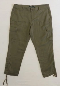 $110 Ralph Lauren Summer Beach Drawstring Cuffs Linen Cargo Capri Polo Pants 12P - Picture 1 of 10